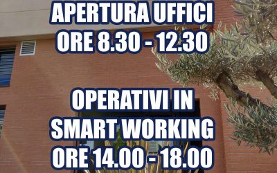 COMUNICAZIONE IMPORTANTE: Chiusura pomeridiana uffici – Piena operatività in Smart Working